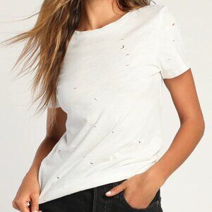 Raw Talent Ivory Distressed Tee